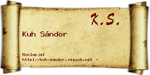 Kuh Sándor névjegykártya